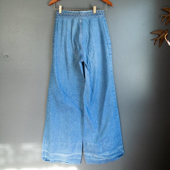 Vintage 1970's Braided Flare Jeans - Picture 7 of 10